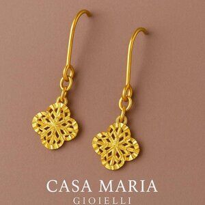 Giro d’Oro Fusion Star Earings | 24K Hollow Yellow Gold | Geometric Earrings